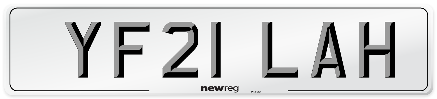 YF21 LAH Number Plate from New Reg